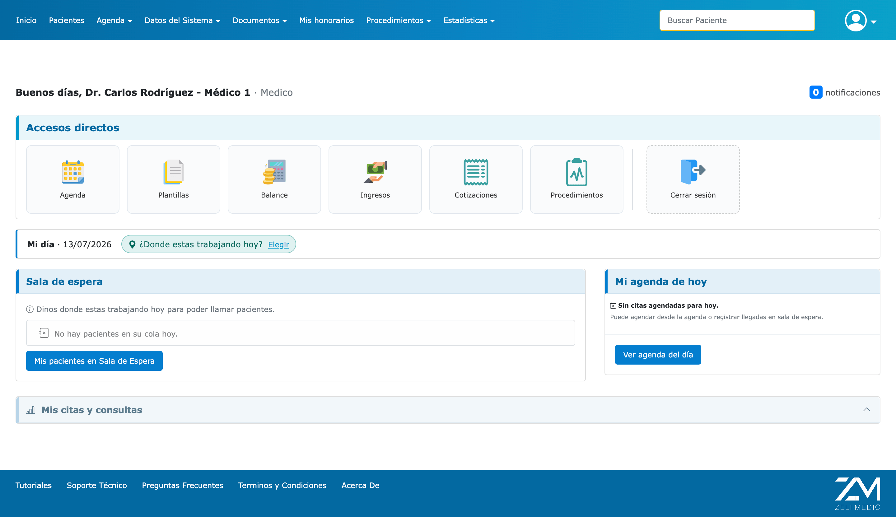 Captura de Zeli Medic: Tu consulta en un solo panel